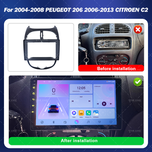 Cadre d'autoradio Offre Spéciale d'usine pour 2004-2008 <span class=keywords><strong>PEUGEOT</strong></span> <span class=keywords><strong>206</strong></span> 2006-2013 CITROEN C2 9 pouces cadre de tableau de bord de navigation stéréo de voiture OEM - Product Image 4