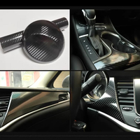 Film Adhésif Carbone Haute Brillance 3D 4D 5D, Texture Noir Or, Noir Argent pour Carrosserie et Intérieur de Véhicule, Décoration Vinyle