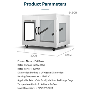 Essiccatore e Sterilizzatore Automatico Professionale in Acciaio Inossidabile <span class=keywords><strong>per</strong></span> Animali Domestici - Box Asciugatura e Disinfezione <span class=keywords><strong>per</strong></span> <span class=keywords><strong>Gatti</strong></span> e Cani - Product Image 2