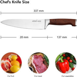 Cuchillo profesional de cocina de acero inoxidable, 8 pulgadas, súper afilado, para Chef, carne, mango de madera ergonómico - Product Image 4