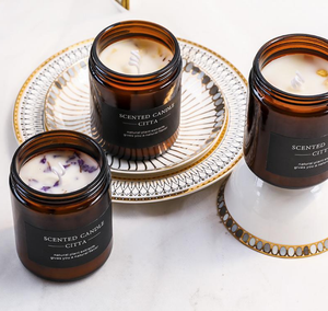 Botella vacía de aromaterapia de 100ML, 200ML, 30oz, 70oz, taza de vela de color ámbar DIY, <span class=keywords><strong>boca</strong></span> grande, vidrio, mesa de vela, botella vacía - Product Image 1