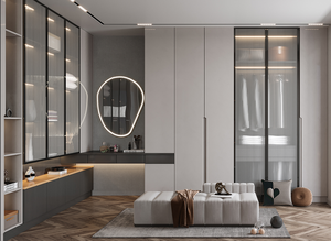 Customized Ready to Assemble Wooden <strong>Wardrobe</strong> Bedroom Furniture <strong>With</strong> Multiple Compartments Hanging Rods <strong>and</strong> <strong>Drawers</strong> for Villa - Product Image 6