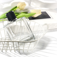 Nouvelle conception de flacon pulvérisateur de parfum, pots en verre avec couvercles, atomiseur de parfum, flacon d'huile d'olive, boîte de parfum 100 ml