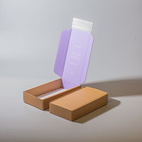 Boîte en papier kraft avec fermeture éclair pour bijoux, emballage cadeau cosmétique, impression couleur personnalisée, logo, recyclable, petit format.