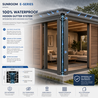 Pergola bioclimatique motorisée de luxe en aluminium à lames orientables, avec volets latéraux effet bois, résistante aux intempéries, pour jardin et patio de villa