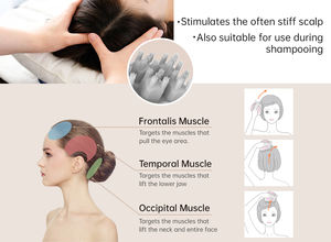 पूर्ण गर्दन सिर आराम ताररहित बाल खोपड़ी मालिश निविड़ अंधकार पोर्टेबल इलेक्ट्रिक सिर की मालिश डिवाइस कंपन - Product Image 3