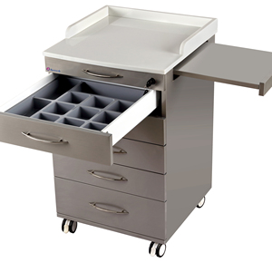 Armadietto Medico Mobile in Acciaio Inox con Ruote, Carrello Portaoggetti per Centro Estetico Dentistico - Product Image 2