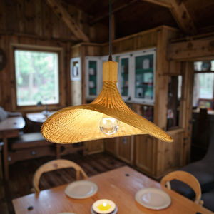 Yqiang מסעדות וינטג מלונות homestays אוכל נברשות אוכל נברשות גופי תאורה אמנותיים גופי במבוק ארוגים - Product Image 5