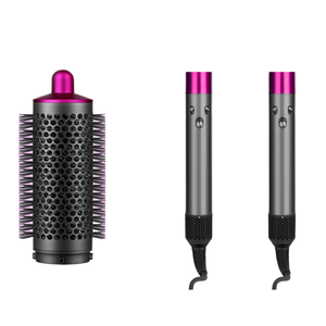 0728 Rose-colored Multi-purpose <b>Round</b> Styler Versatile Volumizing <b>Brush</b> Iron with 1300w and 3 Temperature Settings - Product Image 2