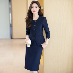 Women's Two Piece Suit <b>Set</b> Midi Skirt Full Sleeve <b>Office</b> Lady Spring Anti Wrinkle Worsted Fabric - Product Image 1