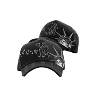 Nouvelle casquette de baseball ajustée à 6 panneaux, à visière plate, en tissu Oxford Dobby à pois