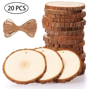 Ornaments Round Circles Wood Slices With Tree Bark