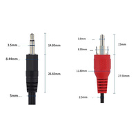 Cable de Audio y Video Estéreo de 1m, 3.5mm Macho a 2 RCA Macho, Doble Paralelo, con Blindaje Trenzado y Cubierta de PVC para Altavoces y Reproductores de DVD