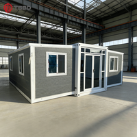 Conteneur de vie préfabriqué prêt à l'emploi, maison extensible, logement temporaire post-catastrophe pour situations d'urgence