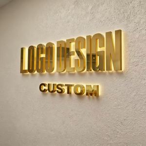 Custom Company Home Mall Led Backlit Acrylic Stainless Steel 3D Signage Logo Illuminated Gym Signs <b>Wall</b> Decor Big <b>Letters</b> - Product Image 1