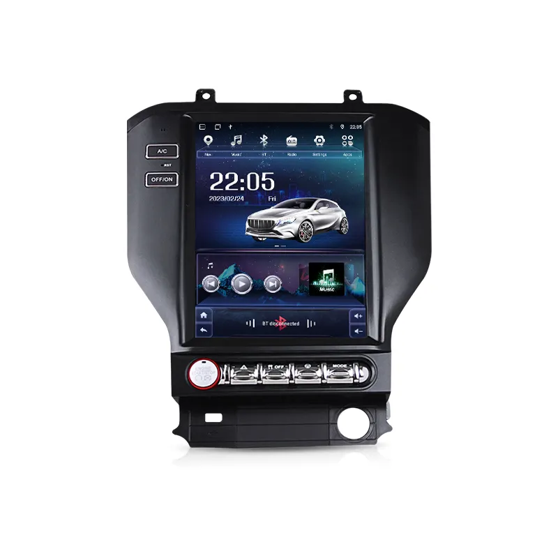 フォードマスタング2015-2021用テスラ大画面カーラジオステレオマルチメディアプレーヤーGPSナビゲーションDSPカープレイAndroid13ヘッド用