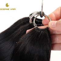 Vente en gros 100% vraies plumes de coq extensions de cheveux brésiliens cheveux russes 12A 6D ligne de plumes 100% cheveux humains longs