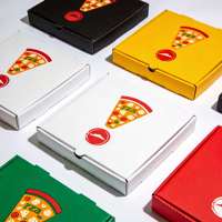 Boîte à pizza économique avec impression personnalisée, taille sur mesure, jetable, en carton ondulé pour la restauration rapide