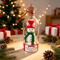 Bouteille en verre miniature avec message vocal enregistrable pour Noël, décoration de Noël, cadeau