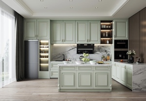 Gabinete de cocina de madera de roble macizo de diseño francés moderno personalizado juego de cocina victoriano completo con estilo MDF a la venta - Product Image 2