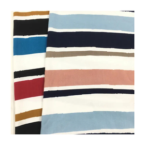 Nhà Máy Sản Xuất In 100% Rayon Vải Sọc Dòng Thiết Kế Thời Trang Phong Cách Đồng Bằng Dệt <span class=keywords><strong>Viscose</strong></span> Rayon Vải Cho Ăn Mặc - Product Image 3