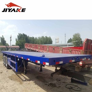 13 metros de longitud 40 pies contenedor de transporte <span class=keywords><strong>remolque</strong></span> de cama plana 3 ejes semirremolque de cama plana usado para la venta - Product Image 2
