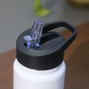 New 14OZ Kid Sippy Lid Straw Sublimation Blank Stainless Steel Water <b>Bottle</b> Vacuum <b>Flask</b> with Colorful Handle Lid - Product Image 2