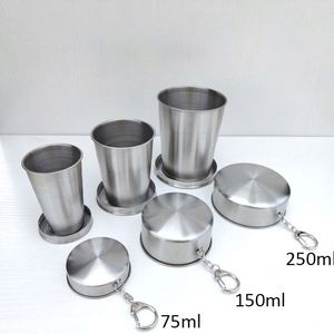 Gobelets pliables télescopiques en acier inoxydable personnalisés pour le camping, vente en gros - Product Image 2