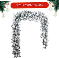 Guirlande de Noël 106 pouces, décorations de Noël artificielles floquées de neige, guirlande de Noël réaliste en PVC flexible, guirlandes de pin