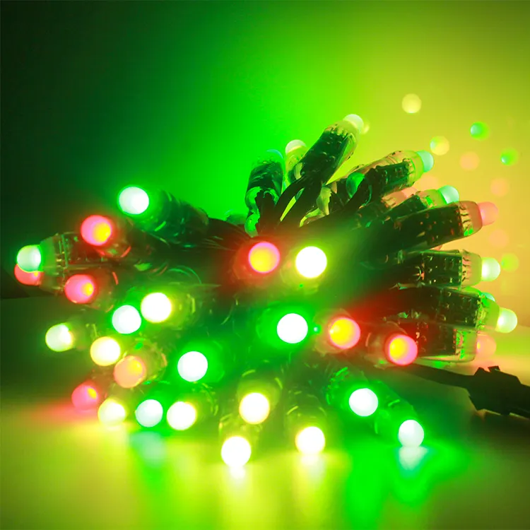 rgb 2811 led pixel 24v 12v waterproof point light string ray wu christmas full colors ws2811 12mm led pixel