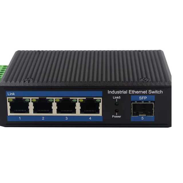 4-Port RJ45 Industrial Fast Ethernet Switch with 1 Optic Port 10/100mbps Network Switch for Enterprise Use