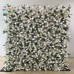 Nuevo estilo mixto Arco Iris Color 5D Roll Up tela Base Ombre boda Floral telón de fondo decoración seda Artificial Panel flor pared - Product Image 6