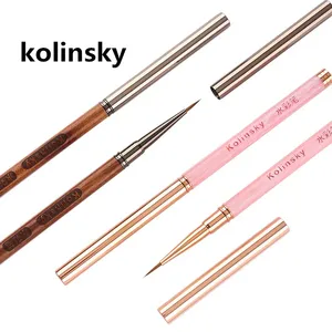 1/2PCS New Kolinsky Acrylic Nail <b>Brush</b> Purple Nails <b>Brush</b> Art Acrylic Pure Kolinsky Sable <b>Brush</b> 3D Painting Pen - Product Image 5