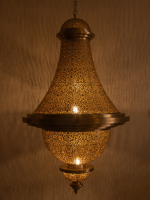 Lanterne murale en laiton de première qualité, dorée, style mosquée, moderne et simple, avec éclairage LED suspendu au plafond, KALUX