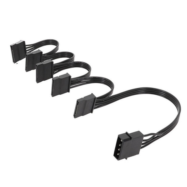 IDE 4-Pin for Power Cable (1-to-5) 50cm Nylon TC Conductor Multi-Interface Expansion Cord for Desktop Hard Drive Power Supply