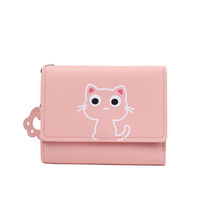 Dompet Pelajar Warna Solid Kartun Lucu untuk Anak Perempuan 18  Pro MaxPU Kulit Dompet Wanita Dompet Mini Tempat Kartu ID