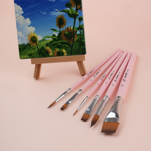 Pennelli portatili da viaggio per acquerello 2026 con manico in <span class=keywords><strong>legno</strong></span> rosa, nuovi per pittura ad acquerello e acrilico - Product Image 4