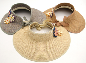 Chapeaux de soleil d'été à large bord en paille de <span class=keywords><strong>raphia</strong></span> style coréen, fabriqués en Chine - Product Image 3