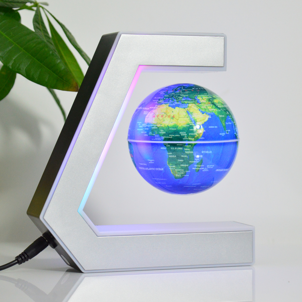 White lighting dark blue globe