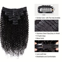 Extensions de cheveux à clips, prix de gros, 8 pièces, 100% cheveux humains vierges brésiliens, extension complète de cheveux à clips en dentelle