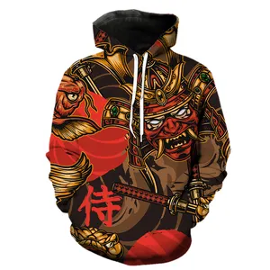 Japon tarzı hayalet erkek Hoodies Hip Hop gençler tişörtü Streetwear serin 3D baskı bahar komik kazak moda Unisex Tops