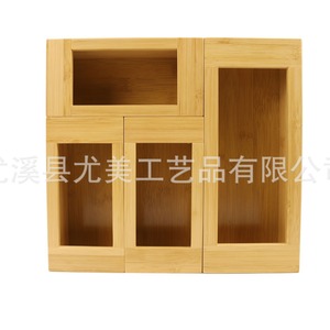 Bamboo and wood cling film <b>storage</b> <b>boxes</b>, <b>kitchen</b> drawer self-sealing bag organizers, food bags, garbage bags, drawer <b>storage</b> - Product Image 3