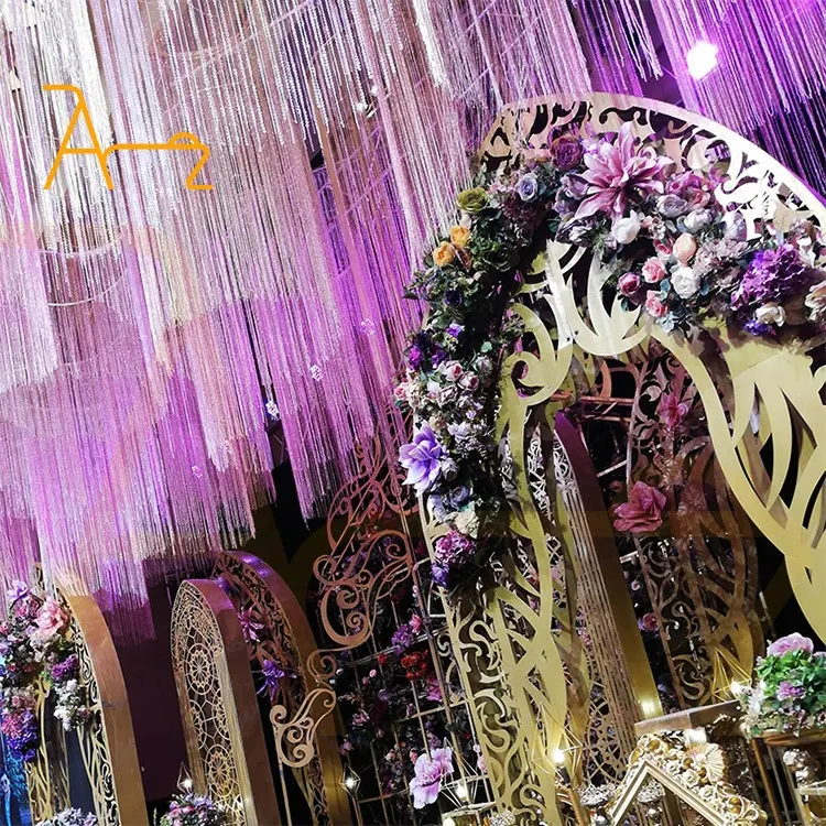 Düğün için tavan dekorasyonu Glitter dize perdeler renkli püskül saçak oturma odası düğün dekorasyon ve malzemeleri