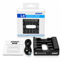 Chargeur de batterie XTAR L4 à charge rapide Type-C 4 emplacements 1,2V NiMH 1,5V Lithium AA AAA simple et facile à utiliser avec lumière LED