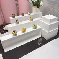 Support de présentation en acrylique blanc simple de haute qualité en gros d'usine, rehausseurs de nourriture pour buffet pour la décoration d'événements de mariage