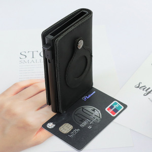 Genuine Leather <b>Card</b> <b>Holder</b> 30 Mm Multi Slot Anti Theft <b>Wallet</b> For Men Everyday Use Solid Color - Product Image 1