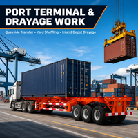 Semi-remorque squelette porte-conteneurs 3 essieux 40 pieds, capacité 60 tonnes, châssis squelette pour conteneurs 20 et 40 pieds, transport terminal portuaire