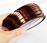 2 3mm Hijau Coklat Tua Tahan Panas Kapton Poliimida Silikon Pita Perekat Bulu Mata Satu Sisi