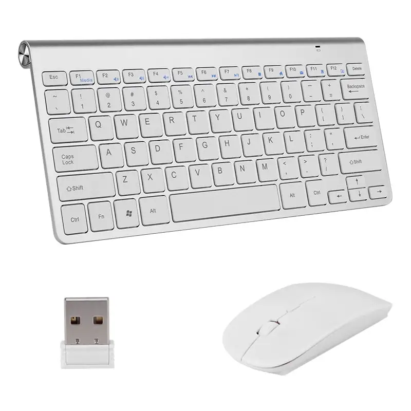Conjunto de combinação 2.4g sem fio, teclado e mouse para notebook mac, desktop e pc