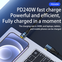 Cable USB C a C de Carga Rápida y Transferencia de Datos de 0.5M PD 240W con Cubierta de PVC Trenzada para iOS y Computadora, Tendencia 2026